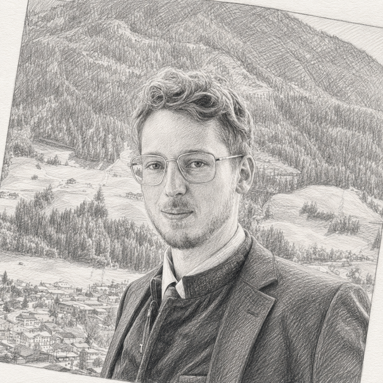 Handgezeichnetes Portrait von Nico Aschenwald